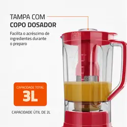 Liquidificador Special Line Mondial L-48-R-SL LIQUIDIFICADOR L-48-R-SL 220V/60Hz