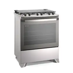 Fogão 5 bocas Electrolux Cinza Efficient com Mesa Inox, PerfectCook e VaporBake (FE5IC) Bivolt