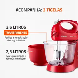 Batedeira Mondial Prática B-45-R BATEDEIRA B-45-R 220V/60HZ .