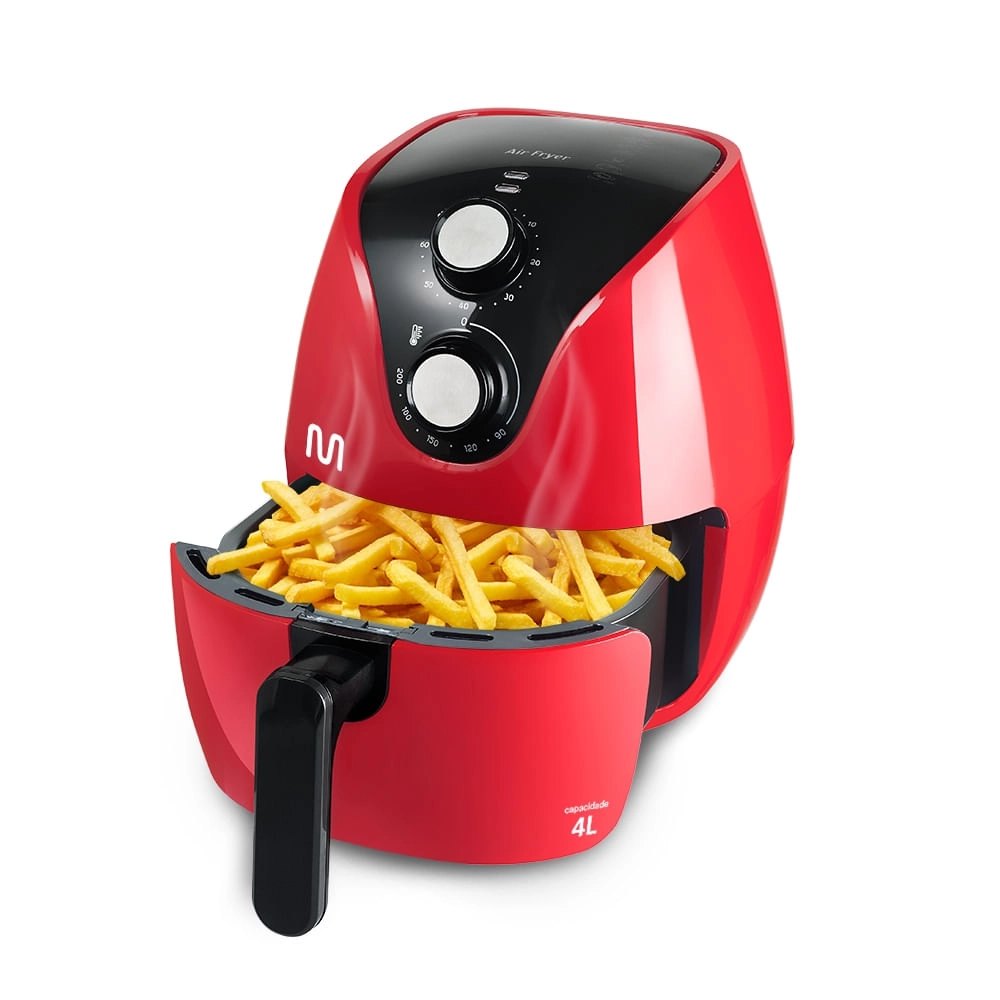 Fritadeira Elétrica  Air Fryer 4 Litros Multilaser 220V Vermelha - CE084 CE084