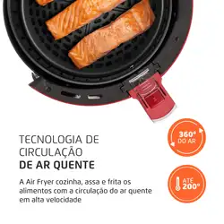 Fritadeira Elétrica Family IV Red AF-32-RI AIR FRYER	-220V-VERMELHO/INOX