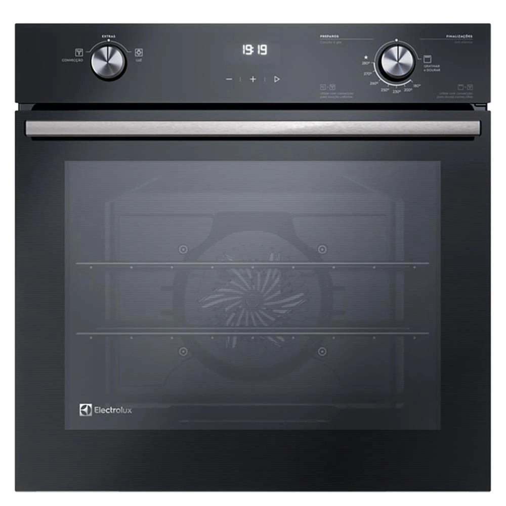 Forno de Embutir Electrolux a Gás OE8GH Efficient Com PerfectCook 360 80L Preto 220V