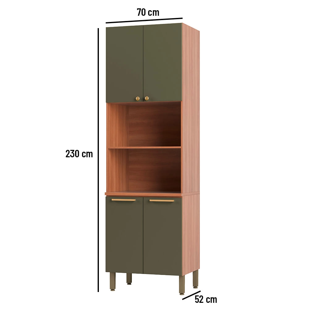 Paneleiro Torre Quente Sálvia 70cm Para Micro e Forno Telasul