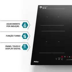 Cooktop de Indução Philco PCTQ1 Função Turbo 220V