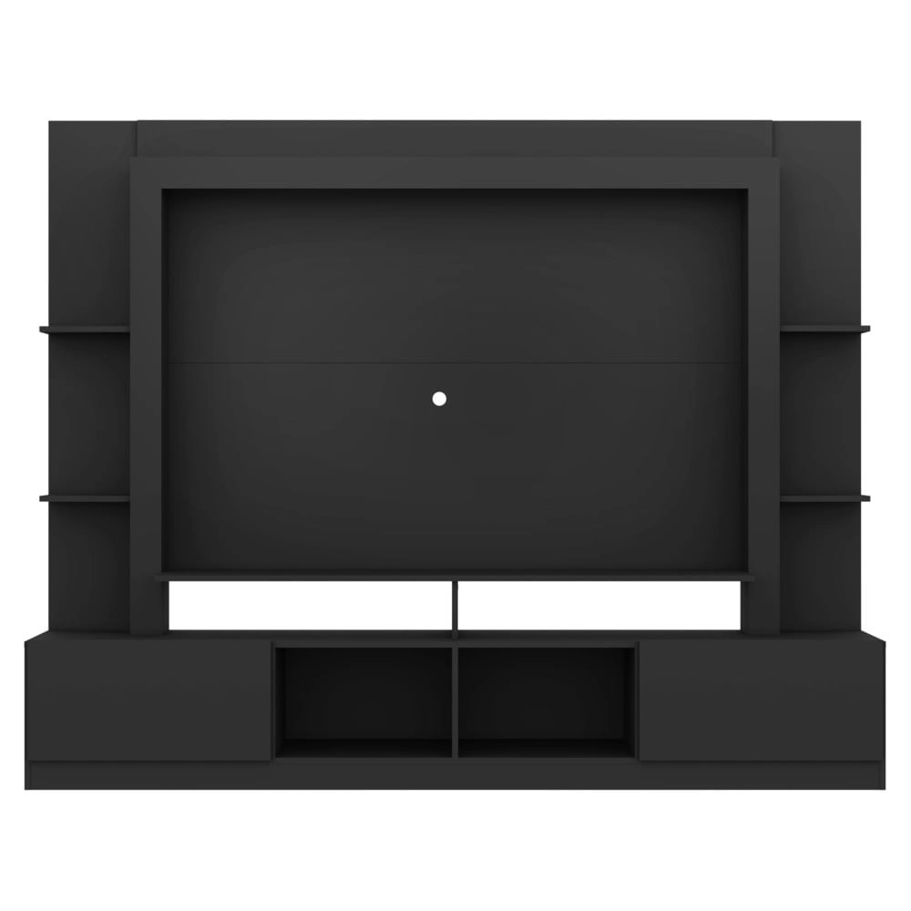 Rack Estante com Painel TV 65" e 2 portas Oslo Multimóveis Preto