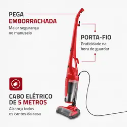 Aspirador de Pó Mondial Brush Carpet 1200 AP-25 ASPIRADOR PO-220V-VERMELHO