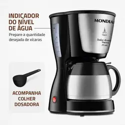 Cafeteira Elétrica Mondial Dolce Arome C-33JT 24 Xícaras Preta/Inox 220V