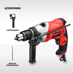 Furadeira de Impacto Mondial Power Tools FFI-05 FURADEIRA-220V-VERMELHO