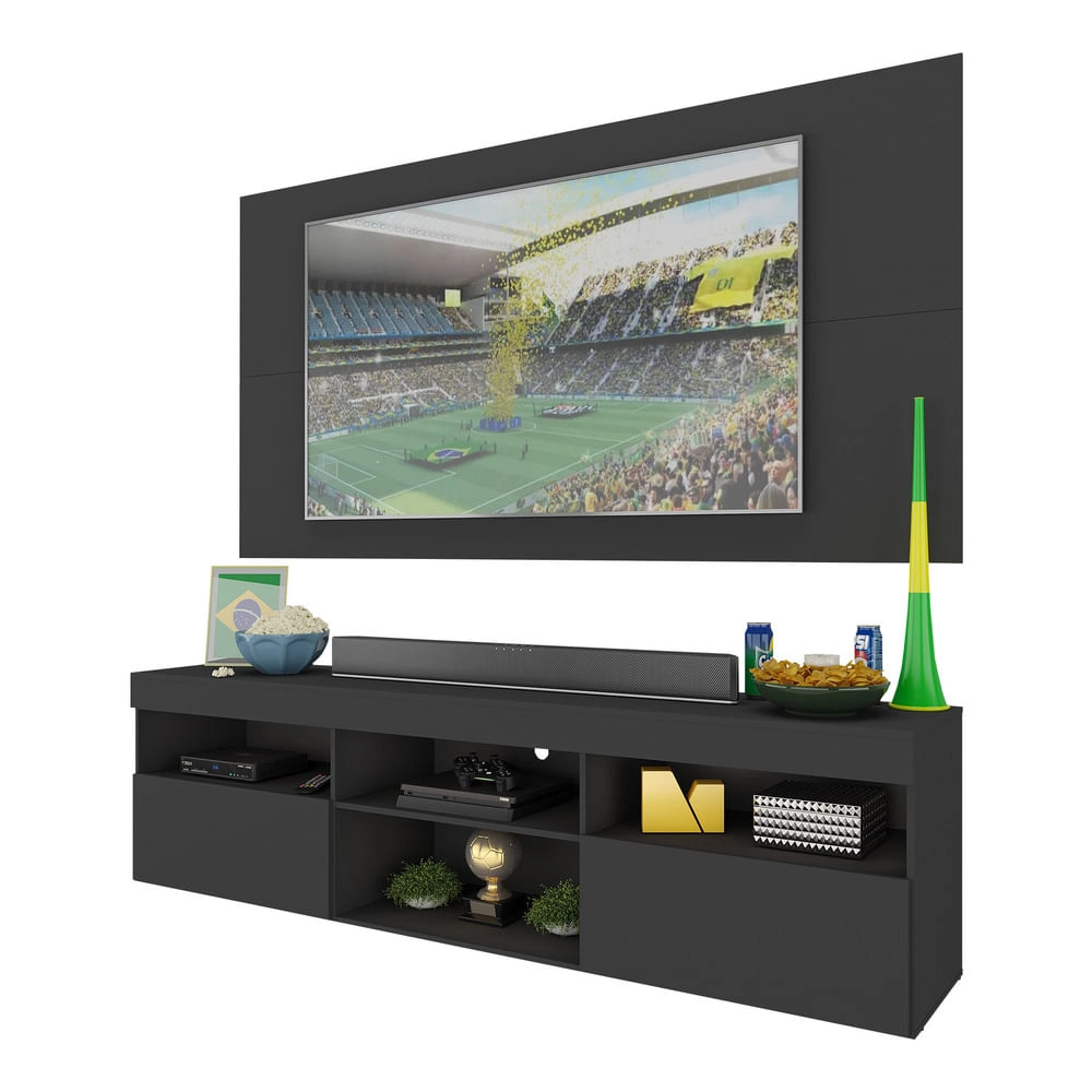 Rack com Painel TV 65" Holanda Multimóveis BR3059 Preto