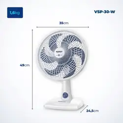 Ventilador de Mesa Mondial 30CM Super Power VSP-30-W 6 Pás Branco/Azul 220V