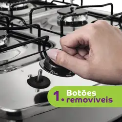 Fogão Consul 4 bocas cor Inox com acendimento automático - CFO4NAR BIVOLT