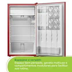 Frigobar Consul Retrô 117 Litros Vermelho Carmim - CRA12AV 220v