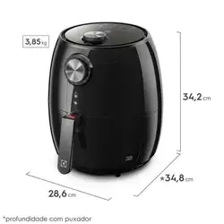 Fritadeira Eletrica Electrolux Air Fryer EAF15 3,2L Efficient Com Timer Preta 220V