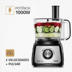 Multiprocessador Mondial MPN-01-BE Turbo Chef 1000W 7 em 1 Preto 220V