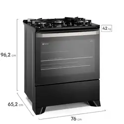 Fogão 5 bocas Electrolux Preto Experience com Mesa de Vidro, PerfectCook e VaporBake (FE5GP) Bivolt