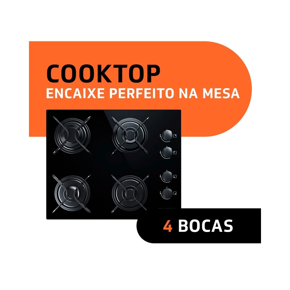 Cooktop 4 Bocas Brastemp BDD61AE Ative! Bivolt