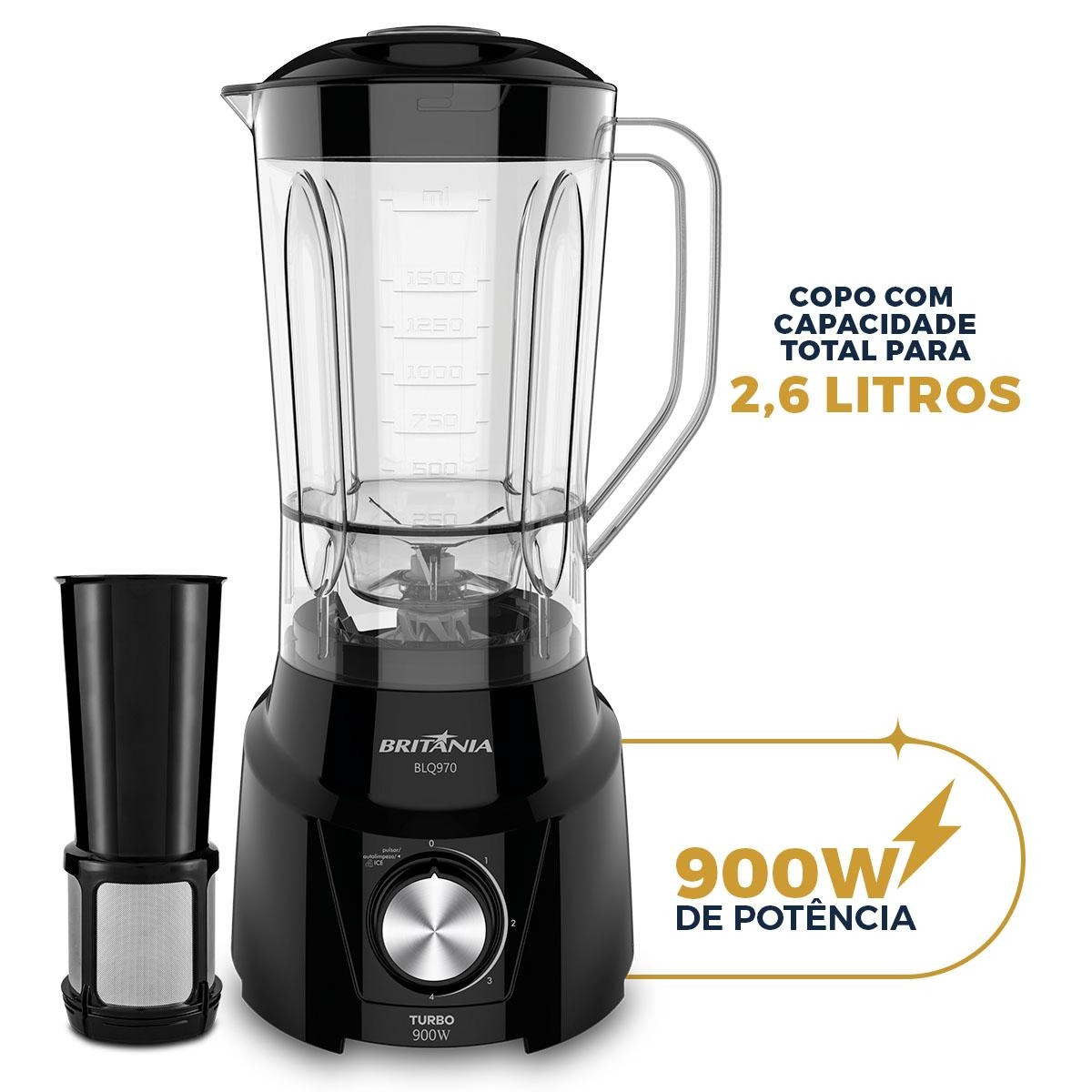 Liquidificador Britânia BLQ970P Turbo 900W 220V