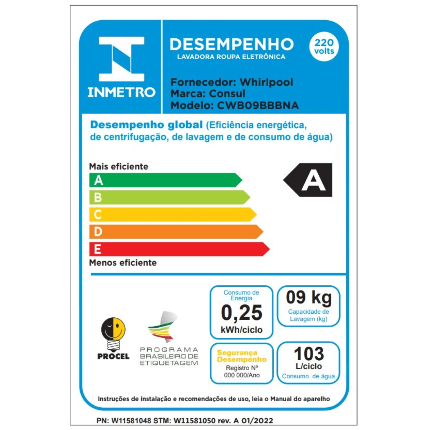 Máquina de Lavar Consul 9 kg Branca com Dosagem Econômica e Ciclo Edredom - CWB09BB 220V