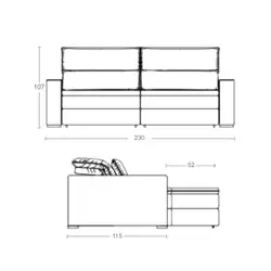 Sofá 3 Lugares Retrátil e Reclinável 230cm Multimóveis CR45243 Castor