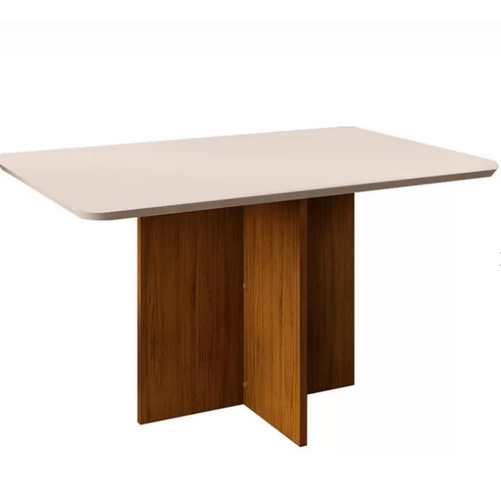 Sala Jantar 4 Cadeiras Retangular 120X90 Hera/Lia 25943.22 Freijo/Off Tec Veludo Kraft MDF Dj