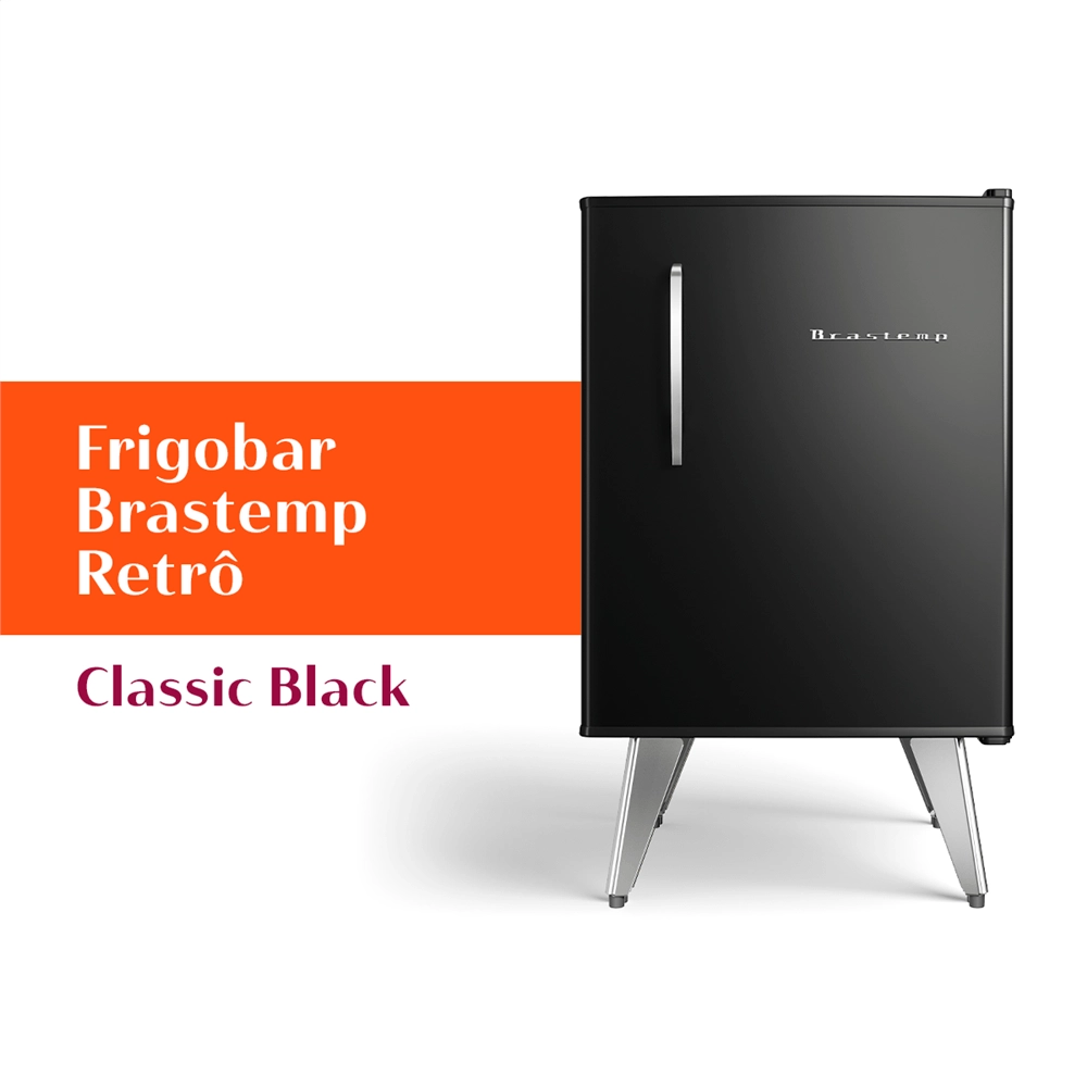 Frigobar Brastemp Retrô 76 Litros Classic Black - BRA08HE 220V