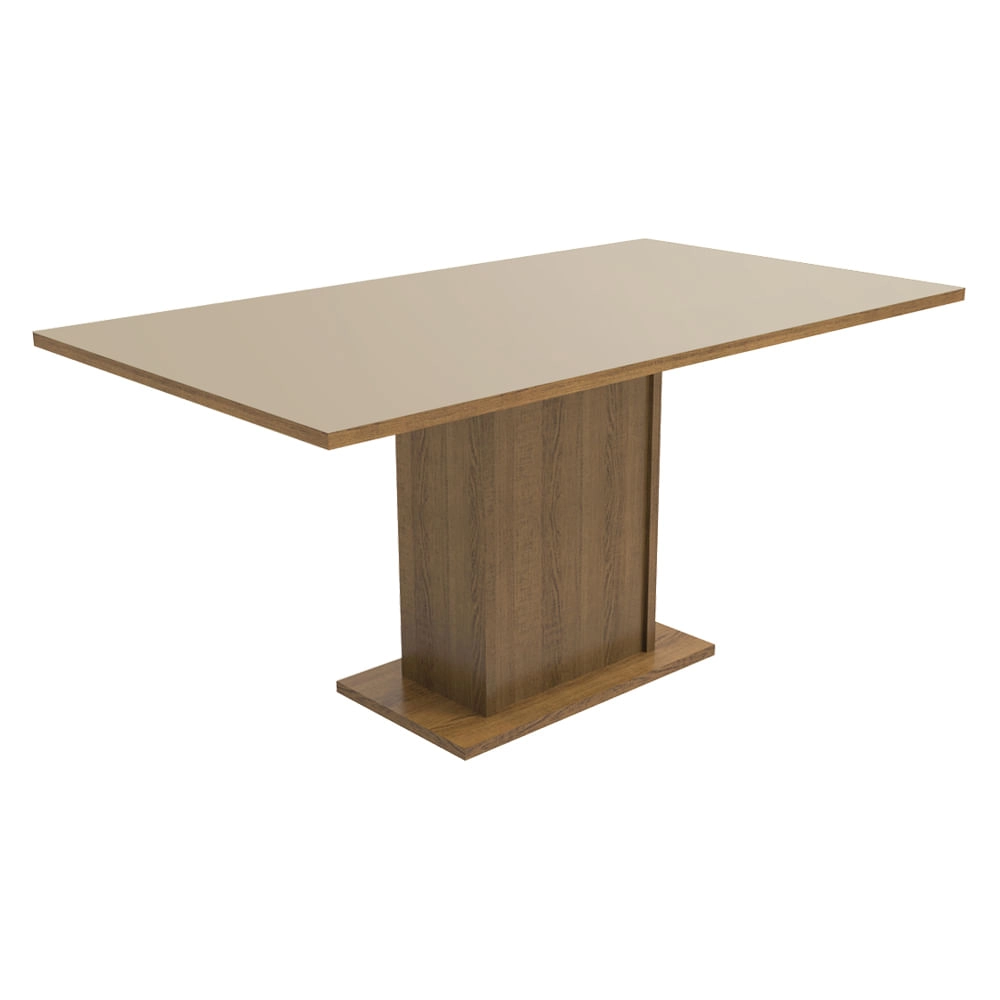 Mesa Madesa Retangular Tampo de Madeira 5275 Rustic/Crema Cor:Rustic/Crema