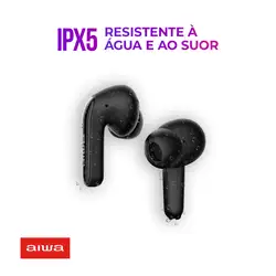 Fone de Ouvido Earbud AIWA EB-01-B BT IPX5 ANC Modo Ambiente