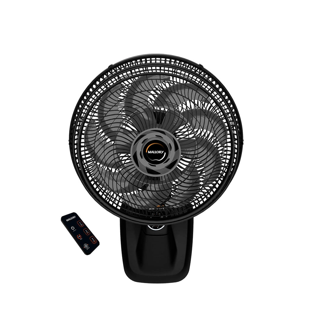 Ventilador de Parede Mallory Smart Control 40 Cm Preto e Grafite 220v