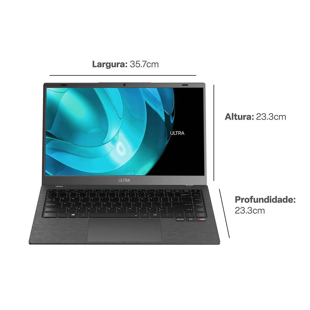 Notebook Ultra, Linux, 15,6 Pol. HD, Intel Celeron, 256GB SSD/ 8GB RAM, Cinza Escovado - UB262 UB262