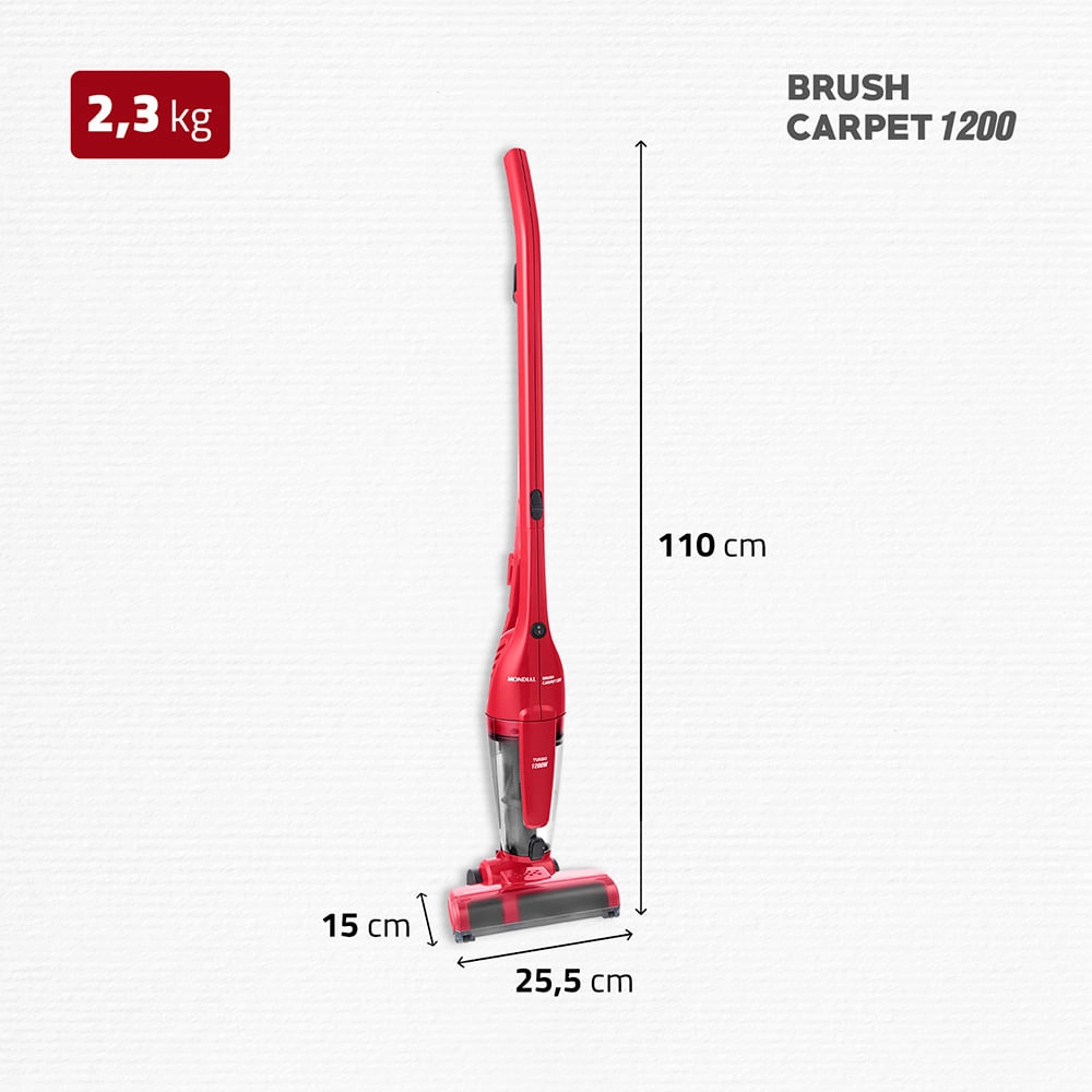 Aspirador de Pó Mondial Brush Carpet 1200 AP-25 ASPIRADOR PO-220V-VERMELHO