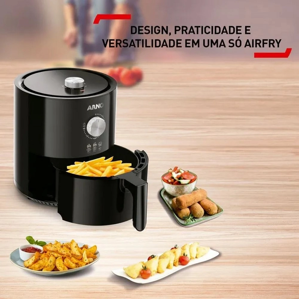 Fritadeira Eletrica Arno Air Fryer Ultra Black 4,2L EY1158B2 UFRP Preta 220V