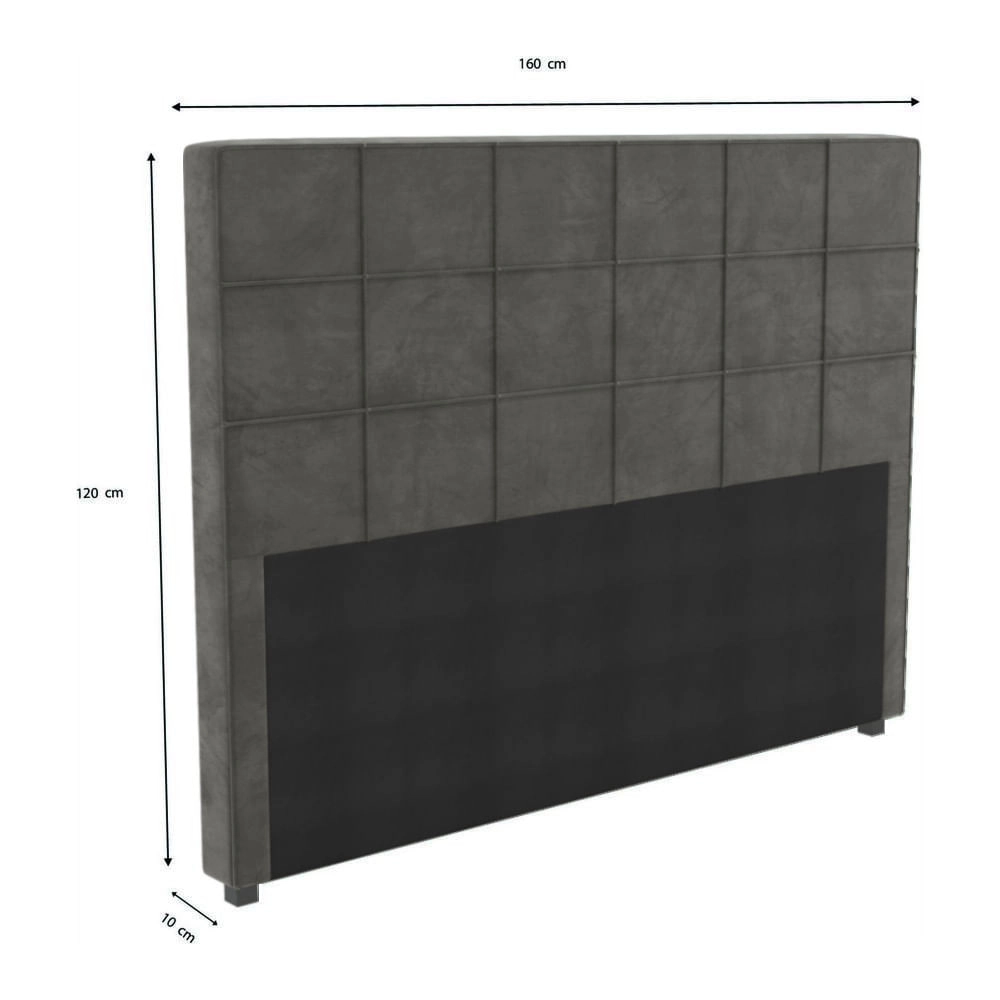 Cabeceira Estofada Casal/Queen 160cm Multimóveis CR35161 Chumbo