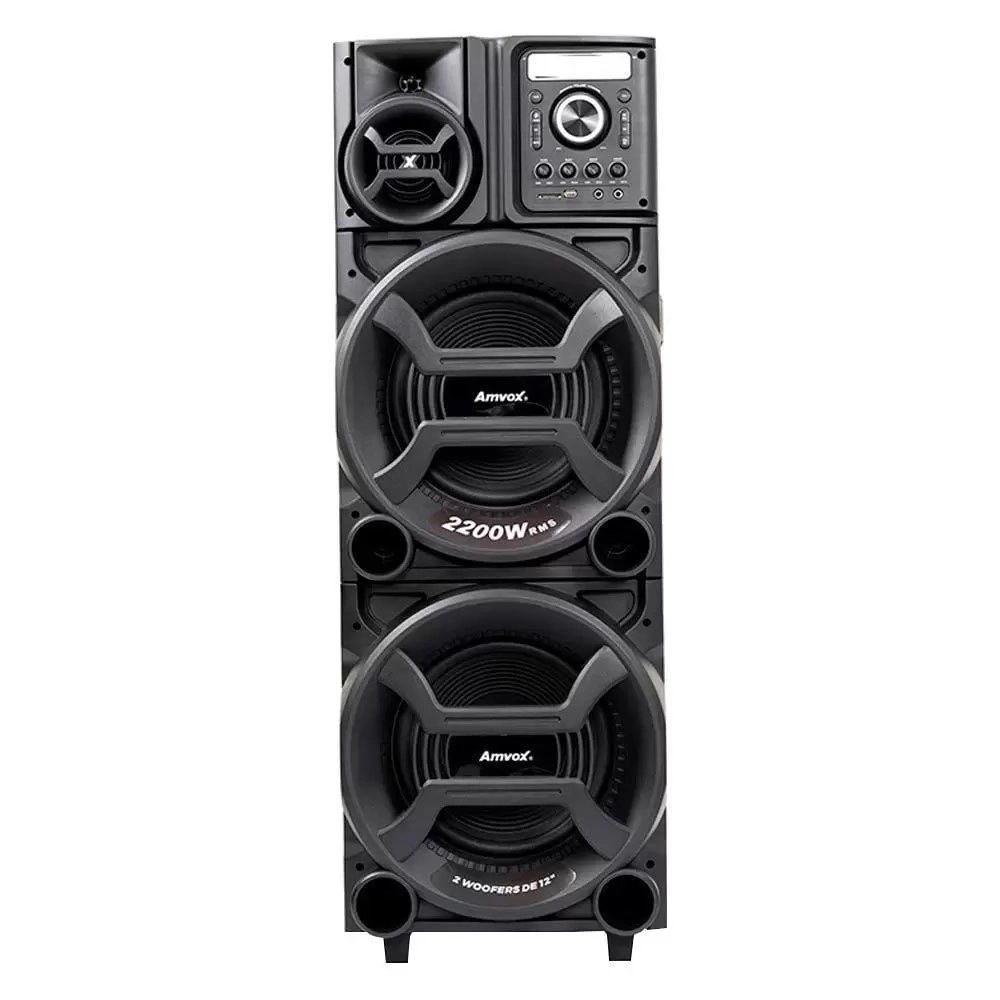 Caixa de Som Amplificada Amvox ACA 2201 Pesadao II Black Bivolt