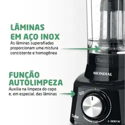 Liquidificador Mondial L-900 FB 5 Velocidades 900W Preto 220V