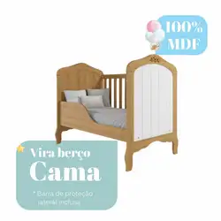 Berco Americano Harmonia 0.85CM Mini Cama A118XL85XP135 Nature/Branco Permobili