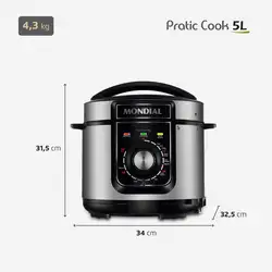 Panela de Pressão Elétrica Pratic Cook 5 L Premium I PE-48-5L-I