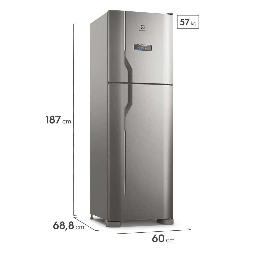 Geladeira Electrolux Frost Free 400L Efficient Turbo Freezer Duplex Inox Look (DFX44) 220 V