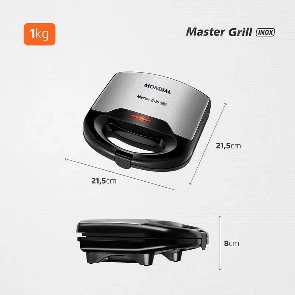 Sanduicheira Mondial Master Grill S-20 Preto/Inox 220V