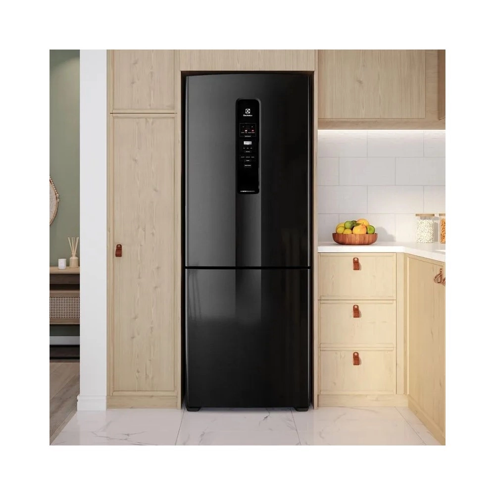 Geladeira Electrolux Frost Free IB7B Inverter Efficient com AutoSense 490L Black Inox Look 220V