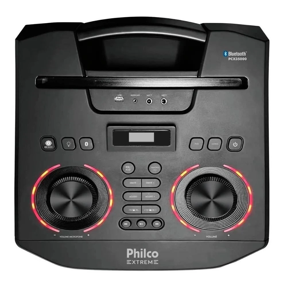 Caixa de Som Amplificada Philco PCX35000 Bluetooth 3500W Preta Bivolt