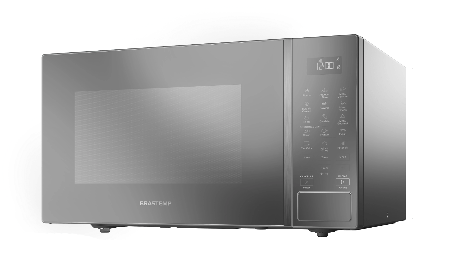 Micro-ondas Brastemp 32 Litros cor cinza espelhado com Menu Gourmet - BMS46AR 220V