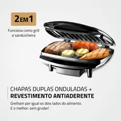 Max Grill Mondial G-07 GRILL-220V-PRETO/INOX