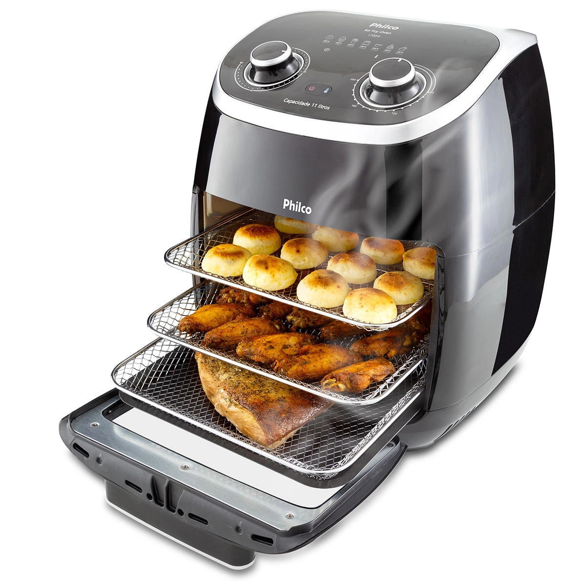 Fritadeira Air Fryer Oven Philco PFR2000P 2 em 1 11L 1700W 220V