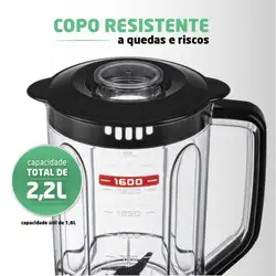 Liquidificador Mondial Turbo Power L-99-FB BI 550W 3 Velocidades Preto 220V