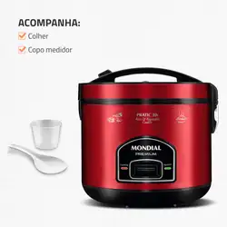 Panela Elétrica Mondial Pratic 10I PE-46-10X PANELA ELÉTRICA DE ARROZ-220V-VERMELHO/INOX