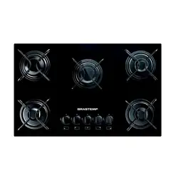 Cooktop 5 bocas Brastemp com grades piatina e acendimento automático - BDD75AE BIVOLT