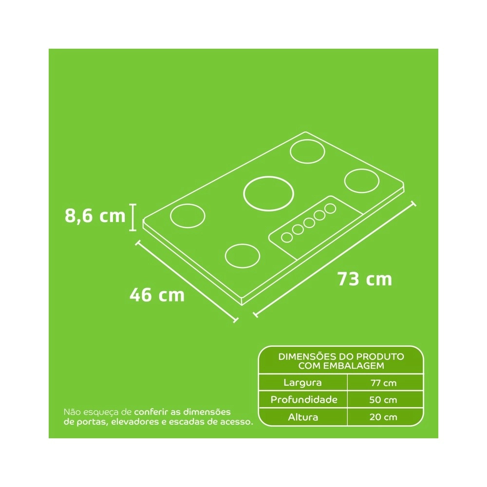 Cooktop 5 Bocas Consul CDD75AE Quadrichama Preto Bivolt