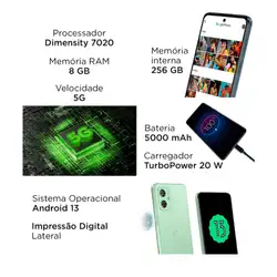 Smartphone Motorola Moto G54 5G 256 GB XT2343-1 8 GB RAM Android 13 Tela 6,5" Verde
