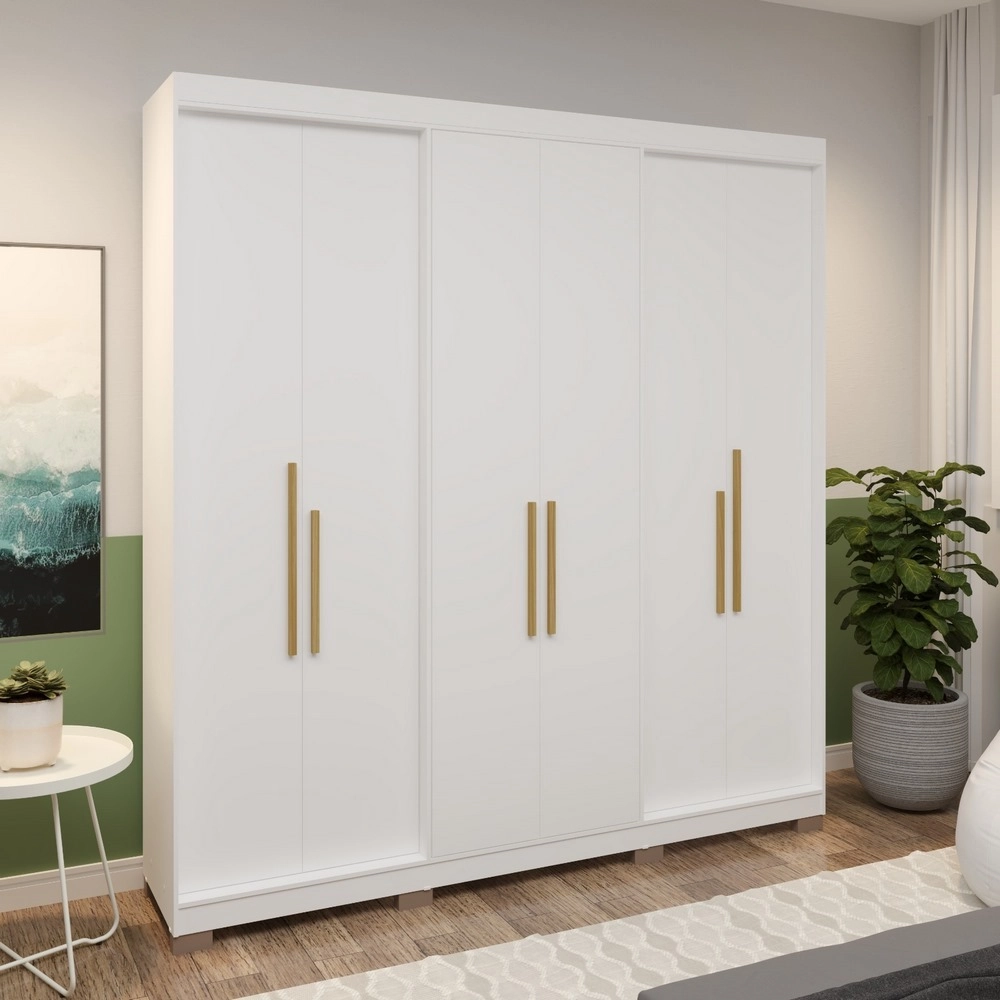 Guarda Roupa 6 Portas 2 Gav 2.06M PH1804 Branco C/Pe A217XL206XP47 Herval