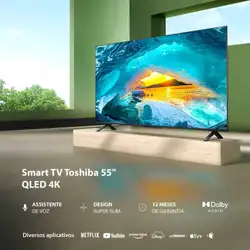 Smart TV 55" Toshiba 4K UHD QLED VIDAA Dolby Audio - TB026M TB026M